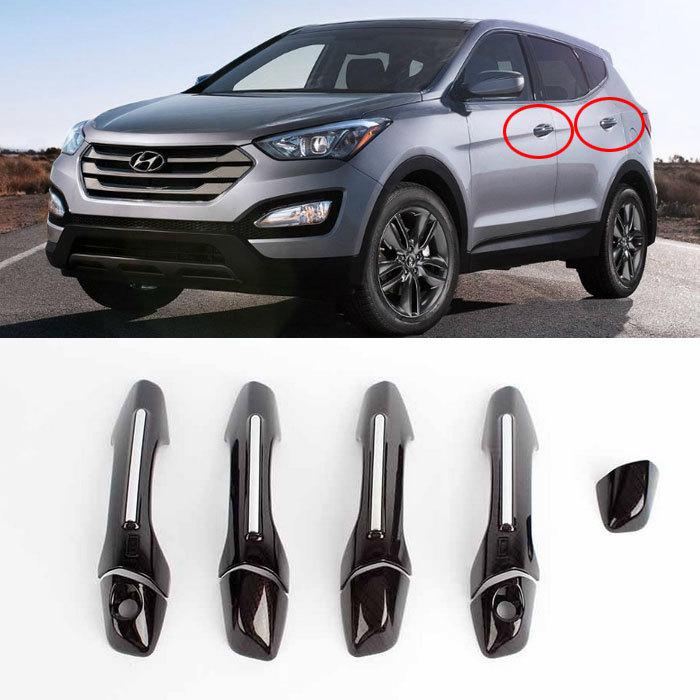 2012+ santa fe/dm carbon door handle/catch moulding trim car k-800