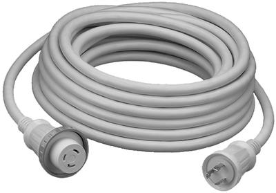 Hubbell 30a/125v 50' cable set white hbl61cm08w