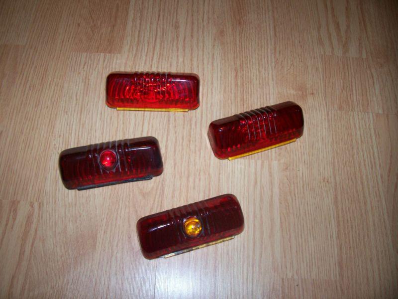 Rat rod project 1940 dodge rear tail light lenses custom gasser lot of 4 lenses