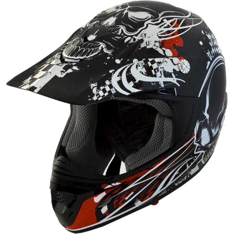 Sms tempo timeless black small off road motocross mx dirt bike motorcycle helmet