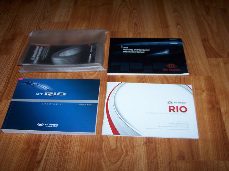 2012 kia rio owners manual set with case free shipping