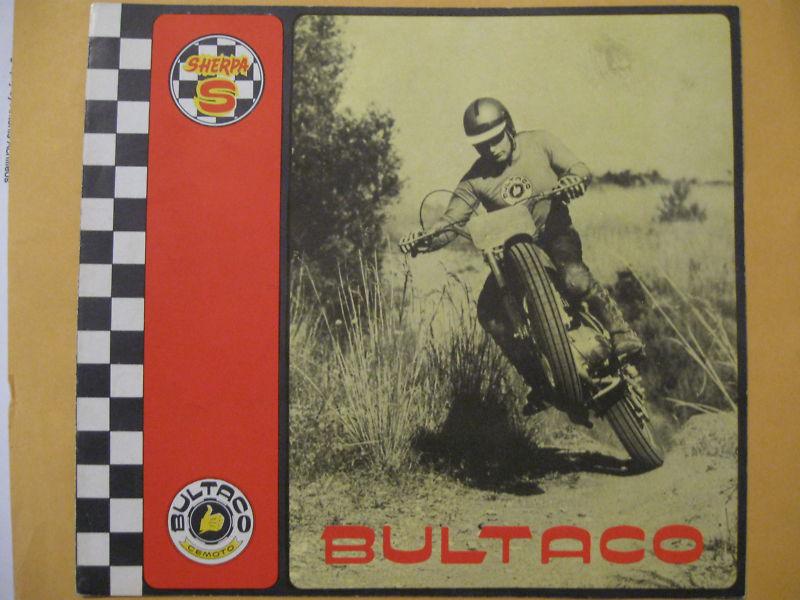 Bultaco 1968 sherpa s 125,175,200 brochure 15 x 7" fully opened - 4 page repro. 