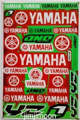 Yamaha green dirt bike racing motorcycle sticker kit decal red white helmet 558