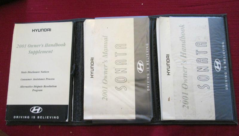 2001 hyundai sonata owner's manual set with case