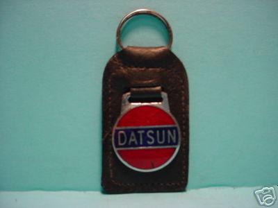 Datsun red & blue leather key fob   free shipping