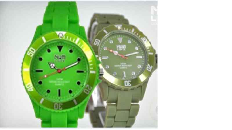 Numlock hip collection rubber wrist band analouge watch***green***