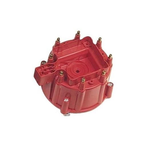 New msd 8411 replacement gm hei-type distributor cap, red, brass terminals