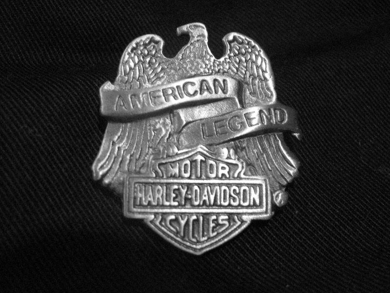 Harley-davidson american legend motorcycle eagle biker vest pin old skool