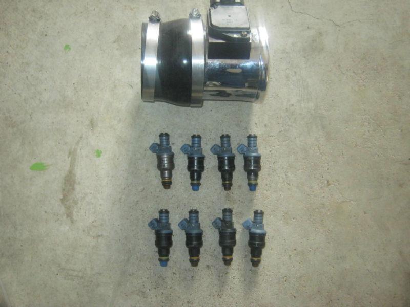 1989-1993 ford mustang 5.0l 24lb fuel injectors & granatelli 90mm mass air meter