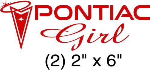 Pontiac girl decals-pair- 2x6 red ***wow***
