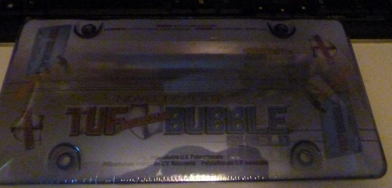 License plate shield, blue, tuf bubble shield, unbreakable