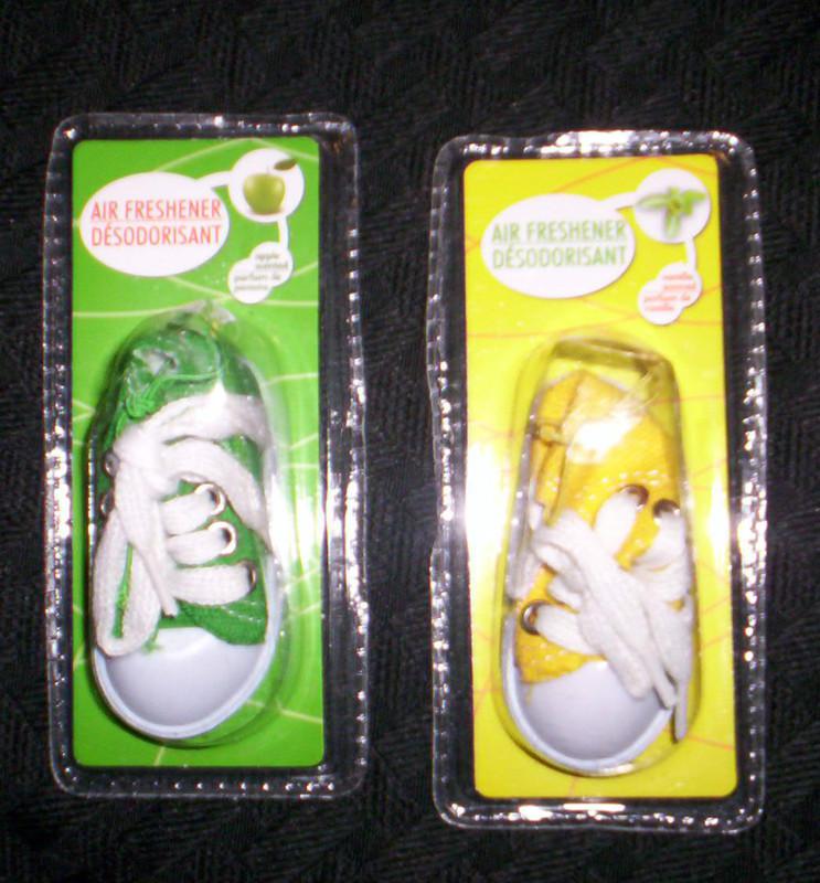 Hi top sneaker shoe air freshener  /vanilla & apple scent, set of 2-new