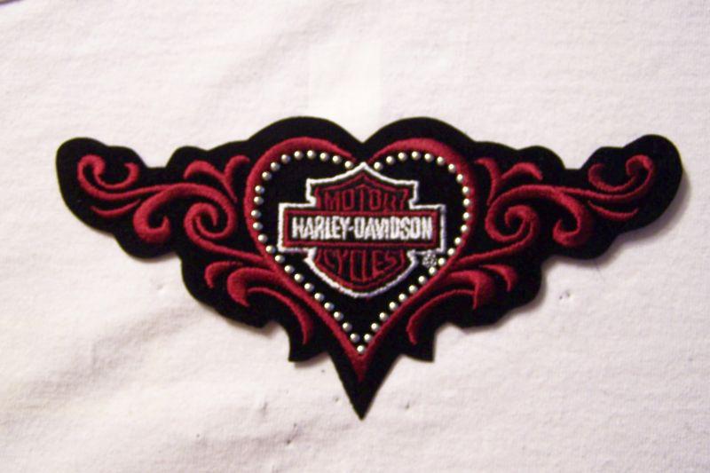 #1213 s harley motorcycle vest patch studded love heart lady rider es091362