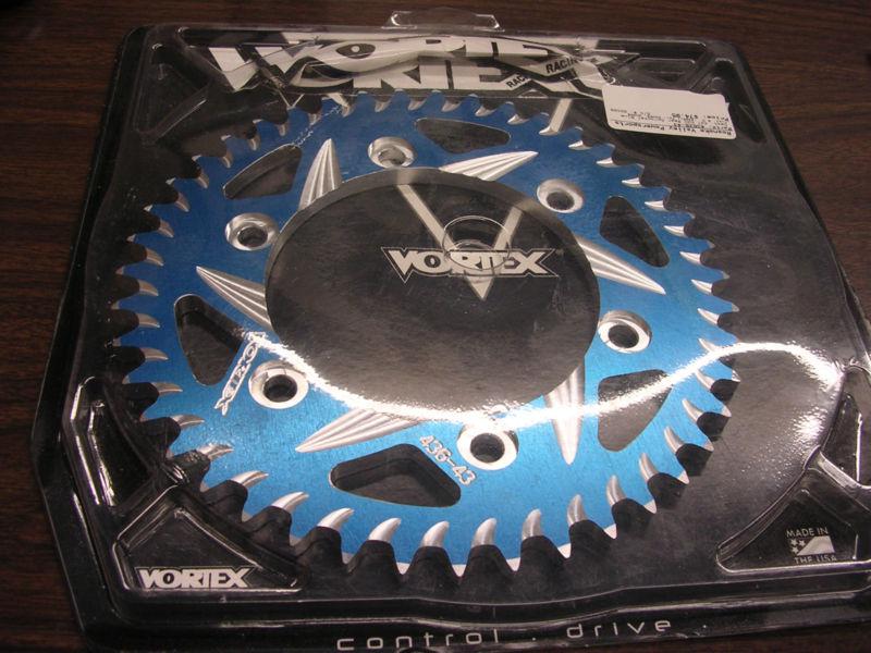 Vortex 43 tooth 530 rear sprocket blue 436-43