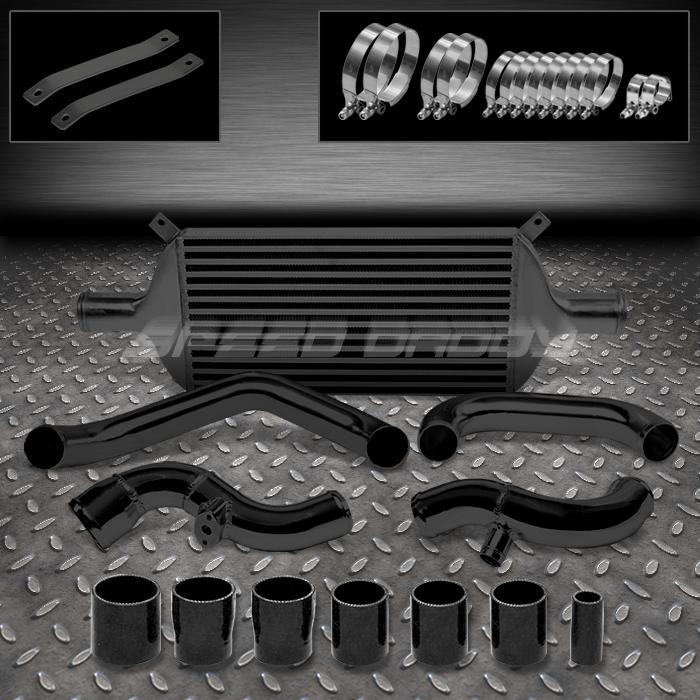 Bolt-on aluminum bar&plate intercooler+piping 02-05 audi a4 b6 1.8t 8e/8h black