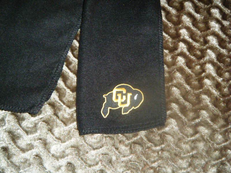 Colorado buffaloes  black fleece scarves scarfs scarf  - 9" x 60" - ncaa college