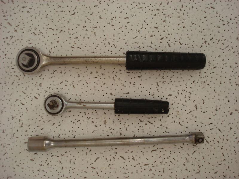 Powr kraft 1/2" and 3/8"  drive ratchets 10" extension drive