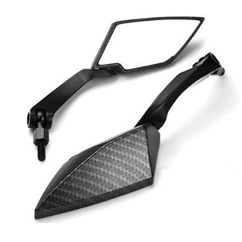 Diamond carbon fiber motorcycle rearview side mirrors for honda suzuki 8mm 10mm