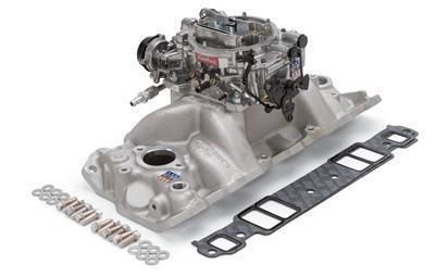 Edelbrock performer rpm vortec intake manifold and carburetor kit 2028