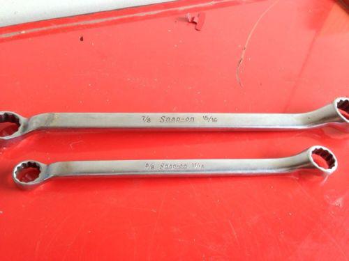 Snap on  12pt box end chrome 10 deg offset wrenches 7/8-15/16" 5/8-11/16" sae