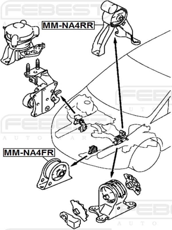 Rear engine mount - febest # mm-na4rr