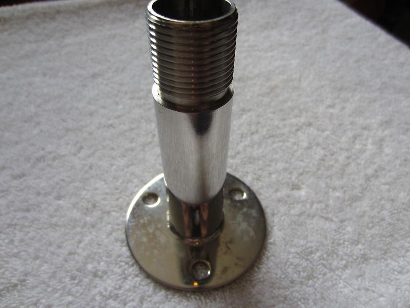 Stand off tube, highly polished stainless steel, 4 1/2" tall, 2 3/4" base 