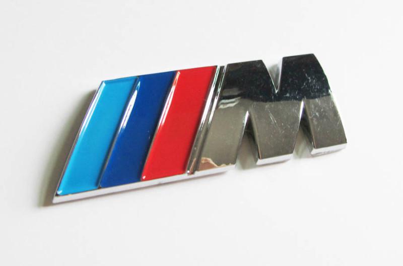 3d chrome abs logo /// m emblem car trunk badge sticker decal for bmw motorsport