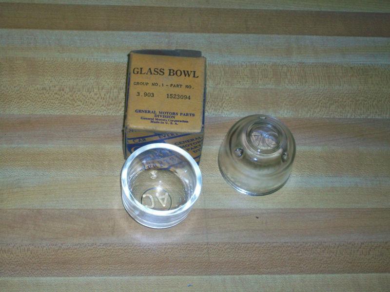 2 nos 1939 - 1949 chevrolet ac fuel pump glass bowls # 1523094