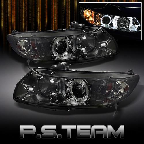 Smoked 06-11 civic 2dr coupe  dual halo projector headlights lamps lights