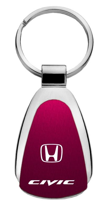 Honda civic burgundy tear drop key chain ring tag key fob logo lanyard