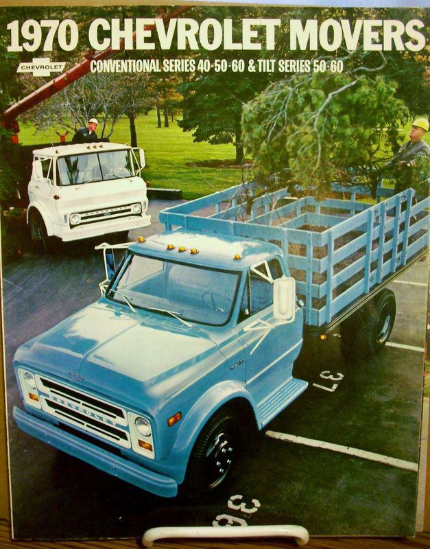 Nos 1970 chevrolet  40 50 60 conventional & tilt truck dealership sales brochure