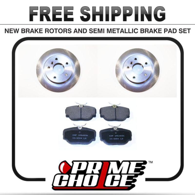 Premium rear metallic brake pads and disc rotors complete kit left & right pair