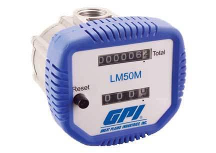 Gpi lm50 mechanical, positive displacement meter(litres)1/2in bspt inlet fitting