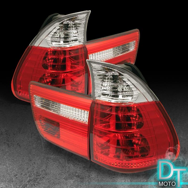 00-06 bmw e53 x5 red clear tail brake lights lamps left+right pair sets