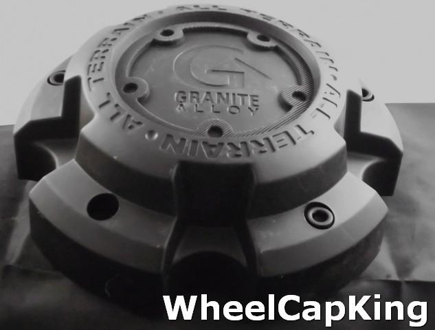 Granite alloy wheels black custom wheel center  caps (1) #89-9850gb new!