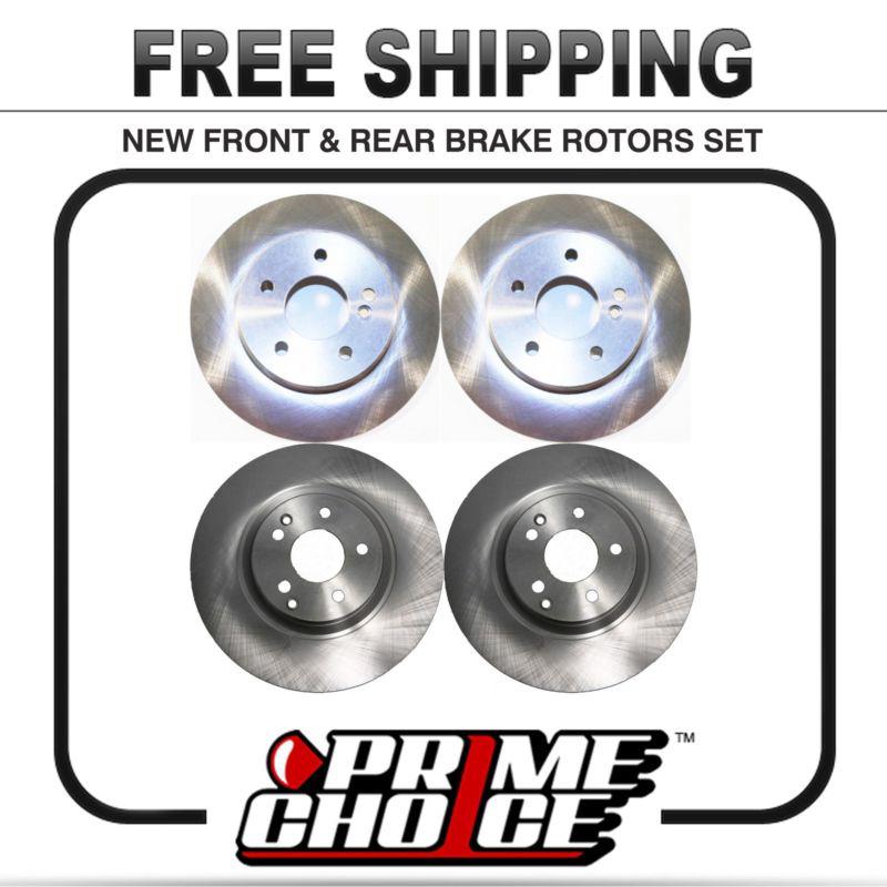 Set of 4 premium new brake disc rotors 2 complete pairs kit for front and rear