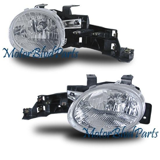 95-99 neon chrome diamond headlights headlamps pair new