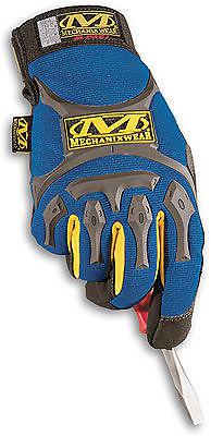 3 pack of mechanix wear m-pact gloves- blue- medium