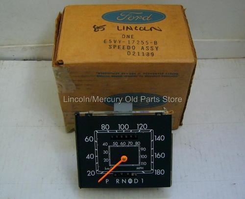 1985 lincoln (nos) speedometer assembly e5vy-17255-b new in oem box!