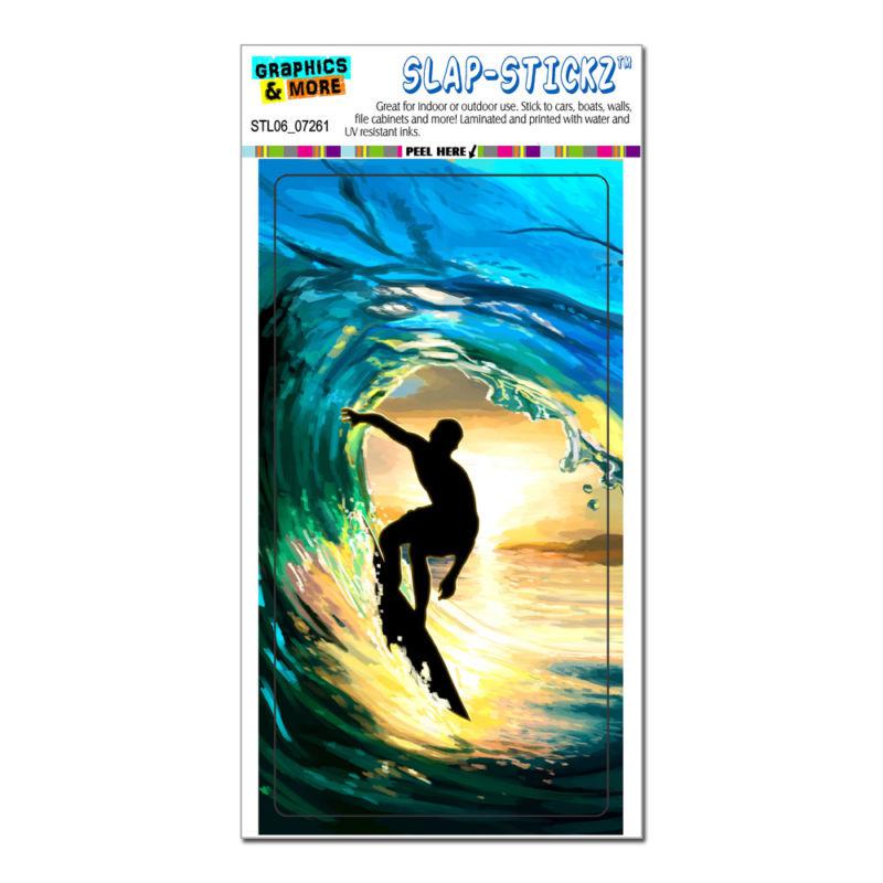 Surfer - surf ocean wave sunset - slap-stickz™ car window locker bumper sticker