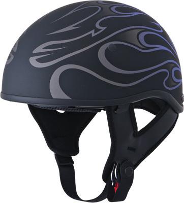 Fly .357 half helmet purple flame s 73-8206-2