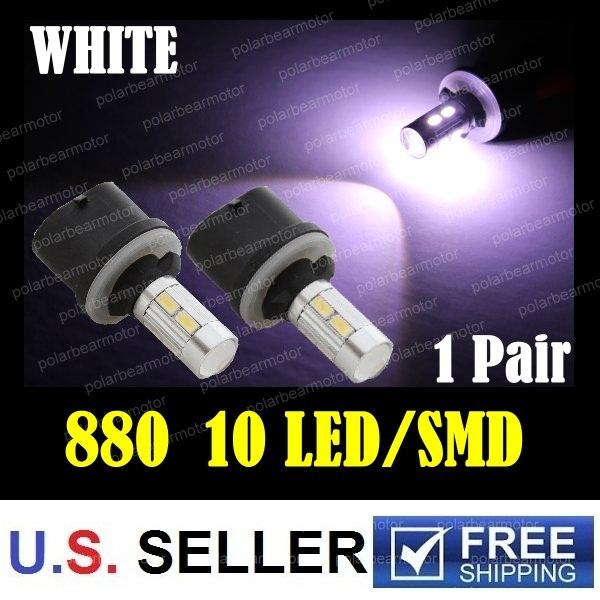 2x 880 892 899 xenon white 10-smd 5630 projector fog driving led light bulbs drl