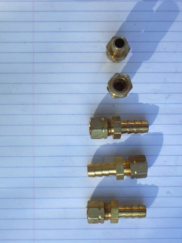 Parker brass fitting 5/16 compression hose barb transmission coolerline hot rod