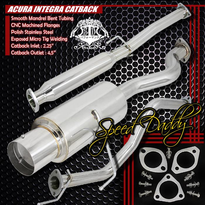 4"muffler tip cat back catback exhaust system 94-01 integra dc1 dc2 db9 rs/ls/gs