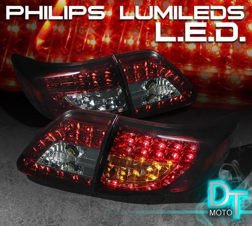 09-10 corolla philips-led perform red smoked tail lights w/led signal lamps