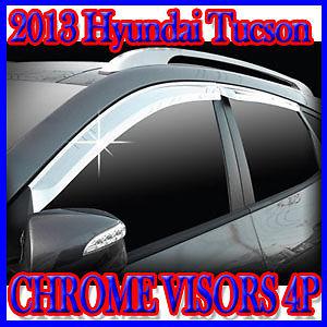 Chrome window visors rain guards 4pcs for 2013 hyundai tucson ( ix35 ) 