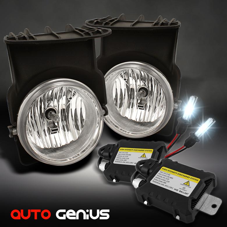 Slim ballast xenon hid upgrade kit + 03-06 gmc sierra clear driving fog lights