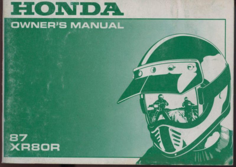 1987 honda xr80r owner's manual