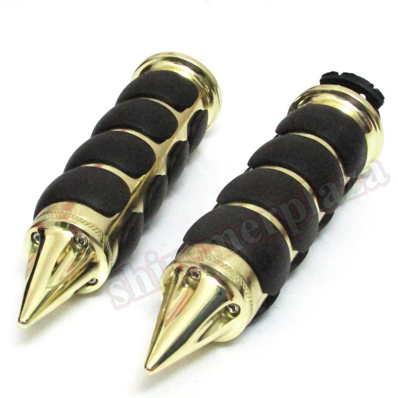 1" golden throttle boss spike hand grips suzuki yamaha kawasaki vulcan honda