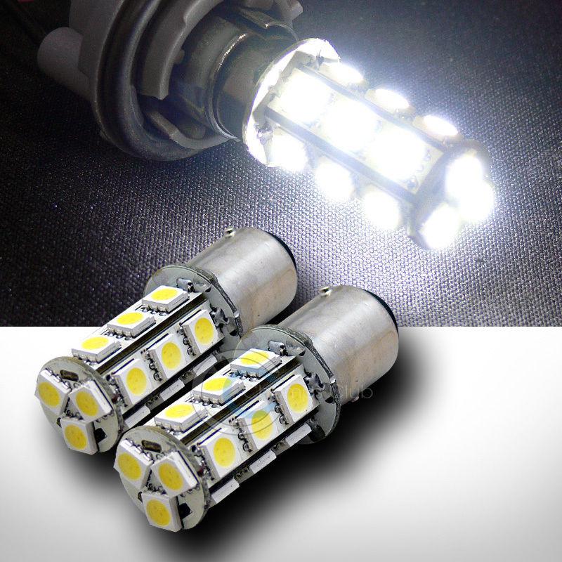 2x white 1157 bay15d 18 5050 smd led rear turn signal light bulbs 2396 2397 3496